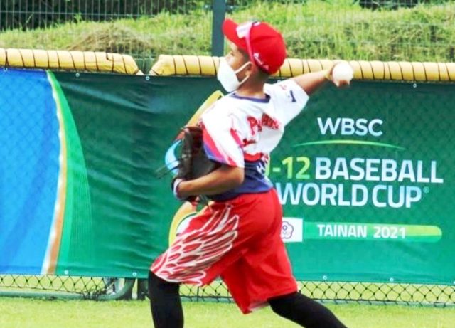 Panamá U12 de béisbol en primer entrenando en Taiwán. Foto Cortesía Fedebeis