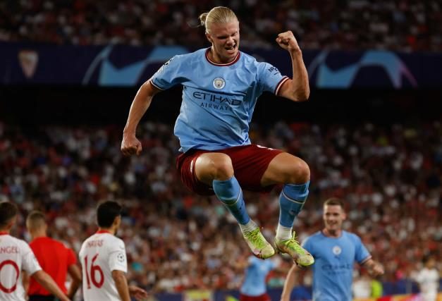 Haaland Erling Haaland se fue doblete n la goleada sobre el Sevilla.