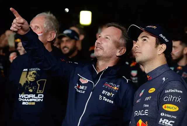 Duo ´Checo´ Pérez junto a Christian Horner en Red Bull.