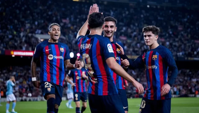 Pedrii Pedri anotó el único gol del partido y Barcelona vuelve al liderato.
