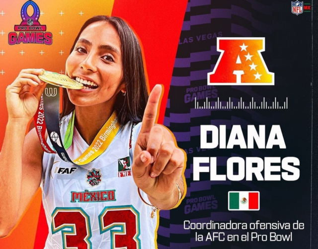 Diana Diana Flores, coordinadora ofensiva del equipo de la AFC.