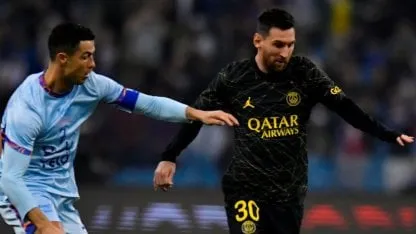 Duelo Messi anotó el primer gol en amistoso, pero Cristiano marcó dos veces.