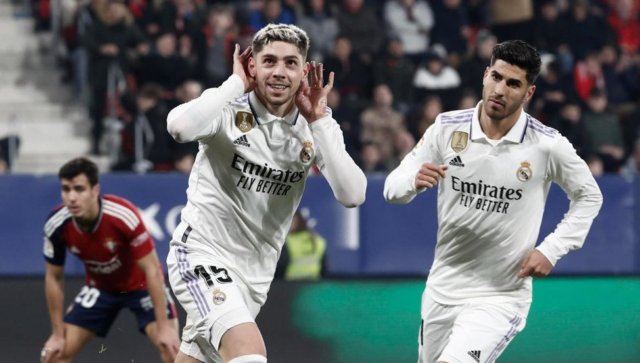 Fede Valverde marcó el primer gol al minuto 78 ante el Osasuna.