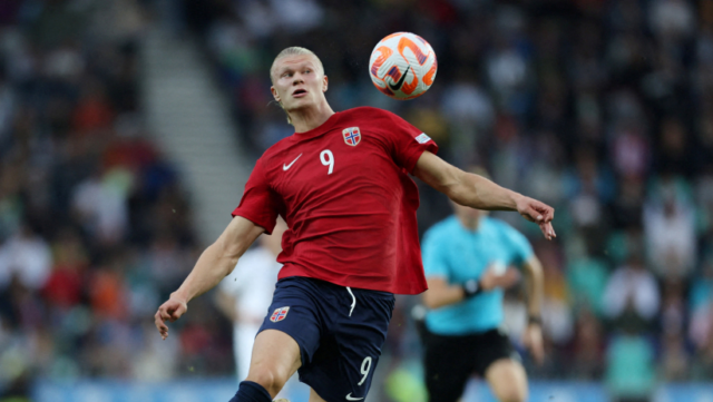 Haaland Haaland tenía deseos de jugar con su selección de Noruega.