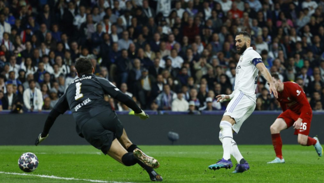 Karim Benzema anotó el único gol del partido y salió lesionado.