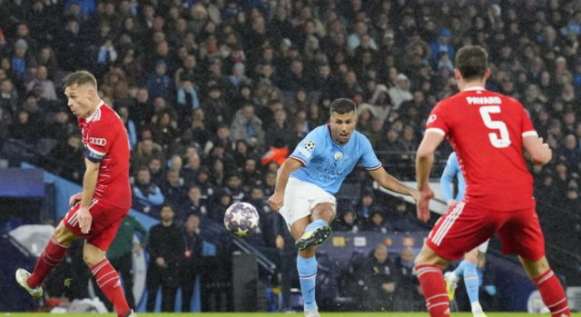 Rodri apunta un golazo al minuto 27, primera anotación del City ante el Bayern.