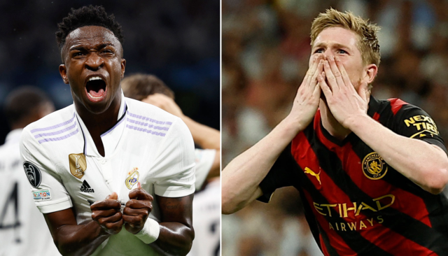 Iguales Vinícius Junior y Kevin De Bruyne marcaron buenos goles.