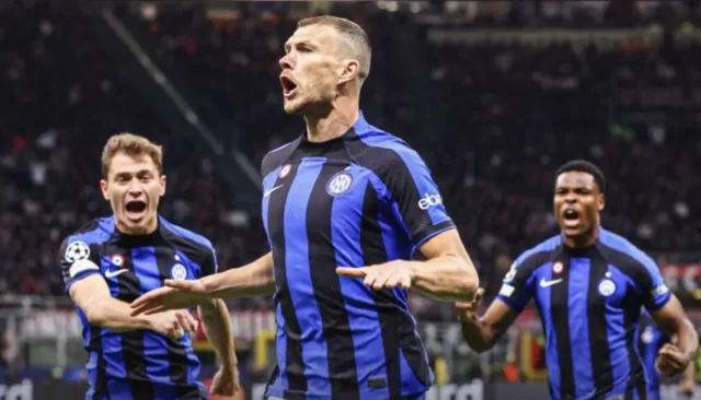 Dzeko marcó el primero con un golazo para el Inter ante el Milan.